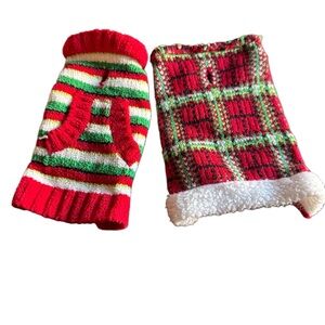 XXS Dog Sweaters Cute Red and Green